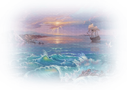 background fond sea ship fantasy - kostenlos png
