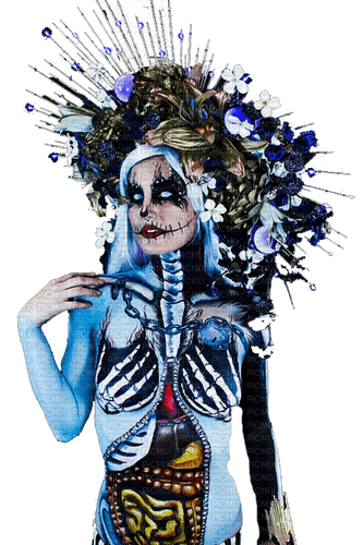 kikkapink gothic dark blue woman - kostenlos png