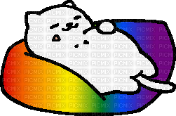 Rainbow pride Neko Atsume Tubbs the cat - Free PNG