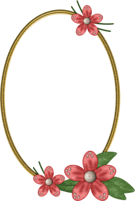 Kaz_Creations Deco Oval Frame Flowers Colours - zadarmo png
