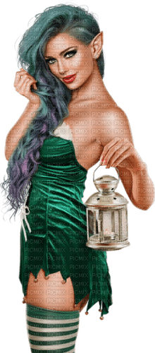 kikkapink elf woman lantern - 免费PNG