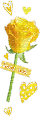 Single Yellow Rose - GIF animado gratis