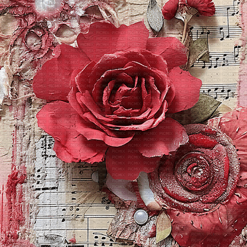♡§m3§♡ kawaii red rose paper vday - gratis png