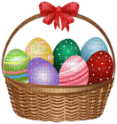 Kaz_Creations Easter Deco Eggs In Basket - Free PNG