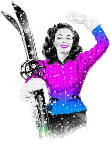 soave woman winter vintage ski sport pin up - δωρεάν png