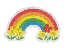 Vintage Rainbow Sticker Flowers - PNG gratuit