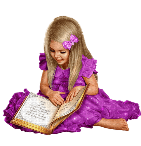 flicka-bok--girl and book - 免费PNG