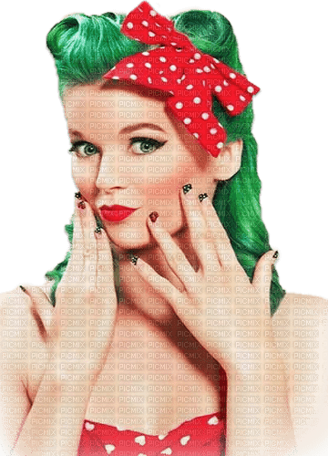 soave woman fashion summer rockabilly red green - gratis png
