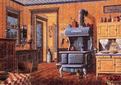 retro (old) kitchen - ücretsiz png