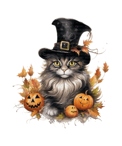 halloween, cat, katze, herbst, autumn - zadarmo png
