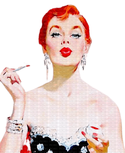 Vintage Woman Putting on Make up - 無料png