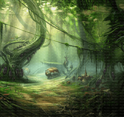 Rena Steampunk Forest Hintergrund - gratis png