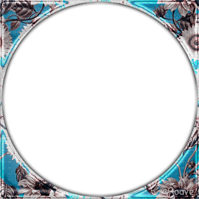 soave frame circle flowers sunflowers blue brown - png grátis