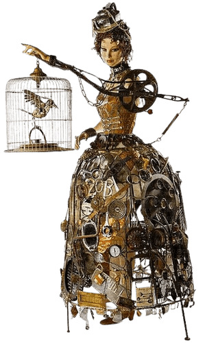 Steampunk.Cage.Robot.Victoriabea - 無料png