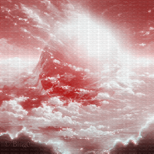 Y.A.M._Fantasy Sky clouds background red - 免费动画 GIF