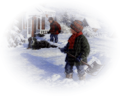 Kaz_Creations Winter Paysage Scenery Children Friends - Free PNG
