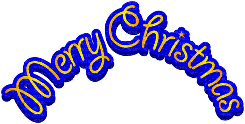 Merry Christmas.Text.Blue.Gold - png gratis
