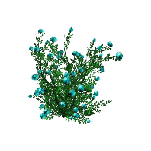kikkapink deco scrap bush blue flowers - фрее пнг