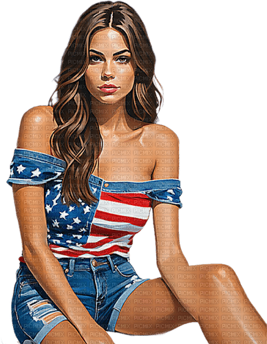 ♡§m3§♡ female usa red blue image - png ฟรี
