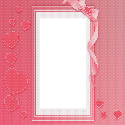 dolceluna spring pink hearts frame background - PNG gratuit
