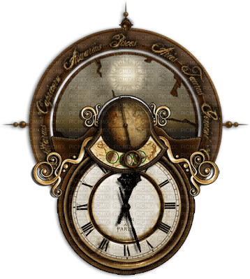 steampunk clock bp - png grátis