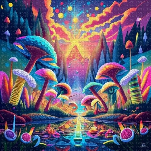 fantasy rainbow background landscape - png gratis