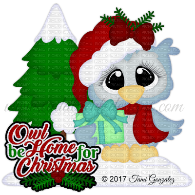 Owl Be Home for Christmas - png gratis