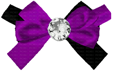 Bow.White.Purple.Black.Animated - KittyKatLuv65 - GIF เคลื่อนไหวฟรี