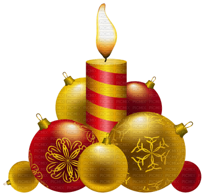 Kaz_Creations Christmas Deco Baubles Balls Candle - Free PNG