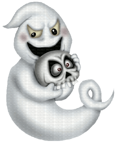 Ghost.Skull.White.Black.Animated - KittyKatLuv65 - Free animated GIF