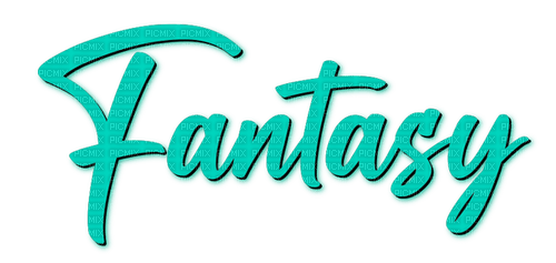 Fantasy.Text.Teal - By KittyKatLuv65 - бесплатно png