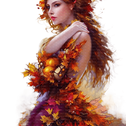 kikkapink autumn fantasy woman - png gratis