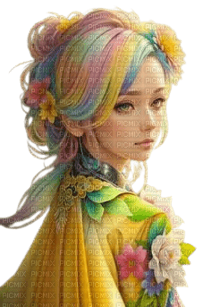 pastel girl rainbow - ücretsiz png