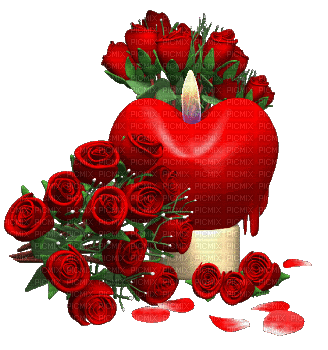 Flowers and candles_LOVE__rose__Blue DREAM 70 - GIF animasi gratis