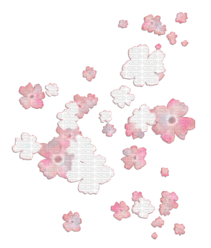 White pink flowers deco [Basilslament] - PNG gratuit