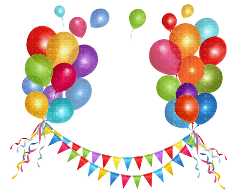 kikkapink deco scrap birthday balloons - безплатен png