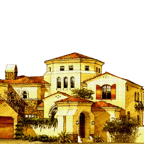 old town watercolor, Pelageya - png grátis