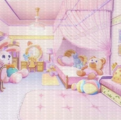 anime pink bedroom room - gratis png