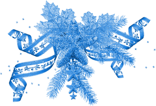 Winter.Christmas.Cluster.Blue - Free PNG