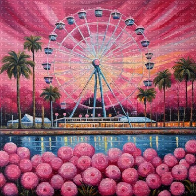 Pink Ferris Wheel - besplatni png