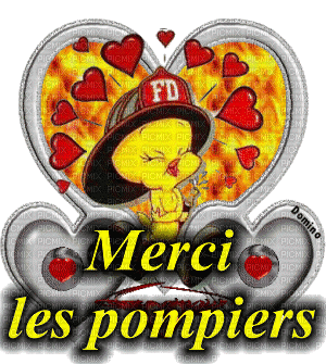 MERCI POUR LES POMPIERS - GIF animado gratis