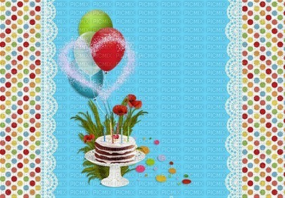 image encre color  à pois ballons bon anniversaire  edited by me - gratis png