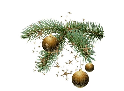 ball gold branch fir - zadarmo png
