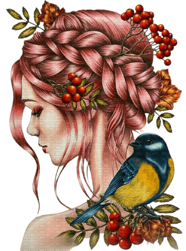 kikkapink woman fantasy bird - Free PNG