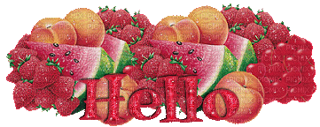 Fruits rouges - pastèque et pêches - Animovaný GIF zadarmo