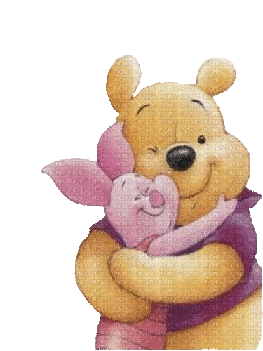 Teddy, Winnie Puuh, Piglet, Ferkel - Bezmaksas animēts GIF