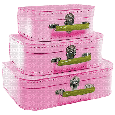 Kaz_Creations Pink Deco Colours Luggage - zdarma png