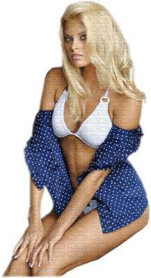 Kaz_Creations Woman Femme Glasses Blue White Beachwear - zadarmo png
