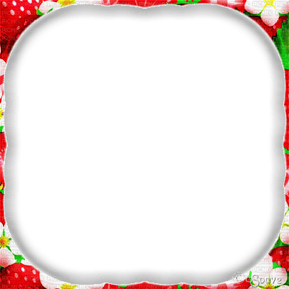 soave frame corner strawberry red green - PNG gratuit