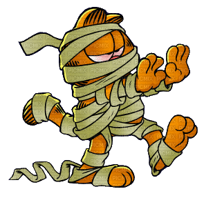 Halloween mummy Garfield - GIF animate gratis
